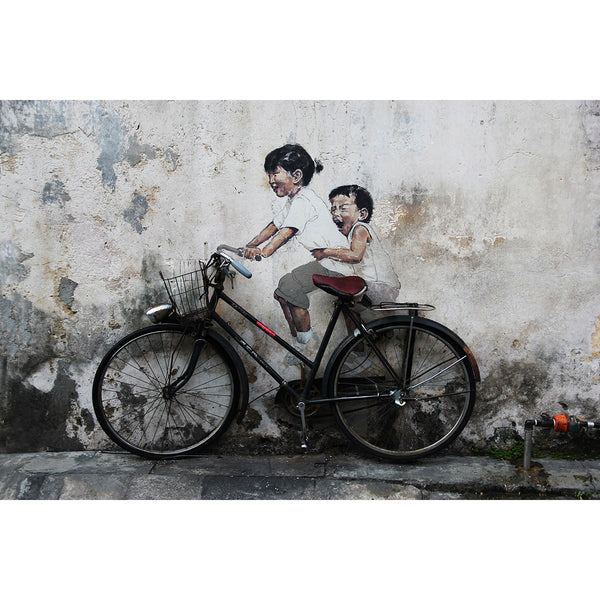 Kids On The Bike by E. Zacharevic, Street Art