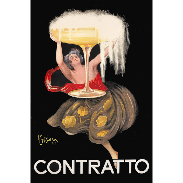 Contratto Champagne, Vintage Advertising Poster