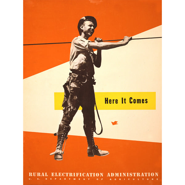 Here It Comes, Rural Electrification U.S. Administration Vintage Poster