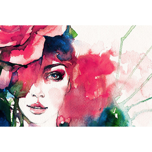 Woman's Portrait, Watercolor Art