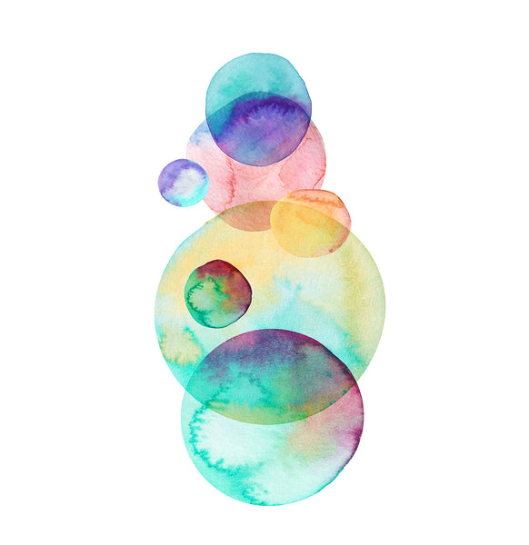 Multicolor Spots, Watercolor Art