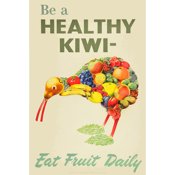 Be a Healthy Kiwi – Eat Fruits Daily, Vintage Poster
