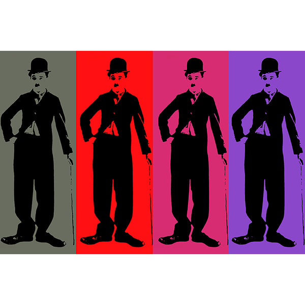 Multi-color Portrait of Charlie Chaplin, Digital Art