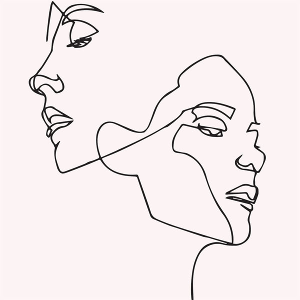 Couple, One Line Art
