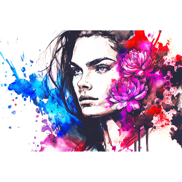 Woman Portrait, Watercolor Painting