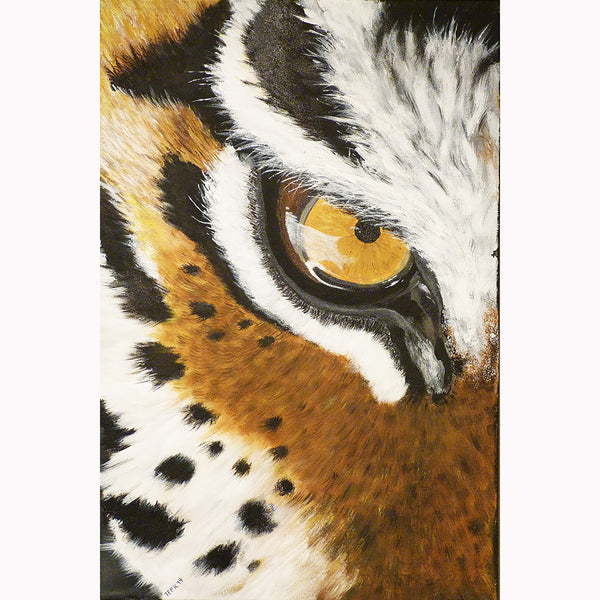 Tiger Face, Abstract Watercolor Art