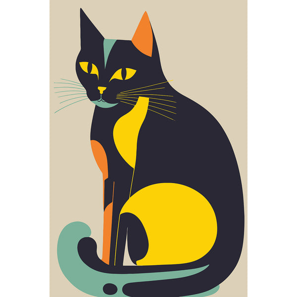 Abstract Cat Portrait, Digital Art