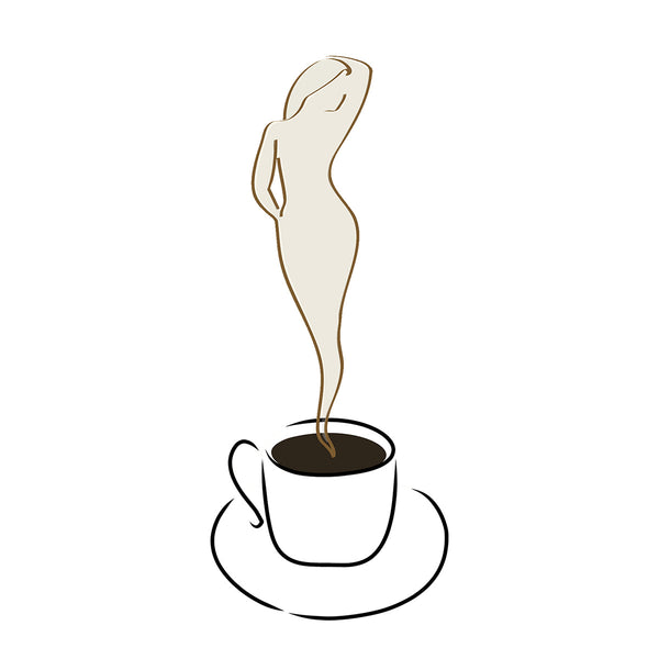 Coffee Cup with Woman Silhouette
