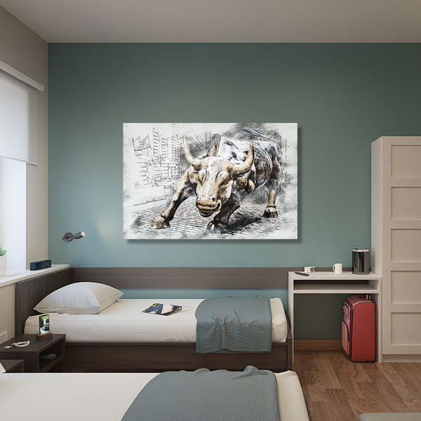 Charging Bull of Wall Street, Digital Art
