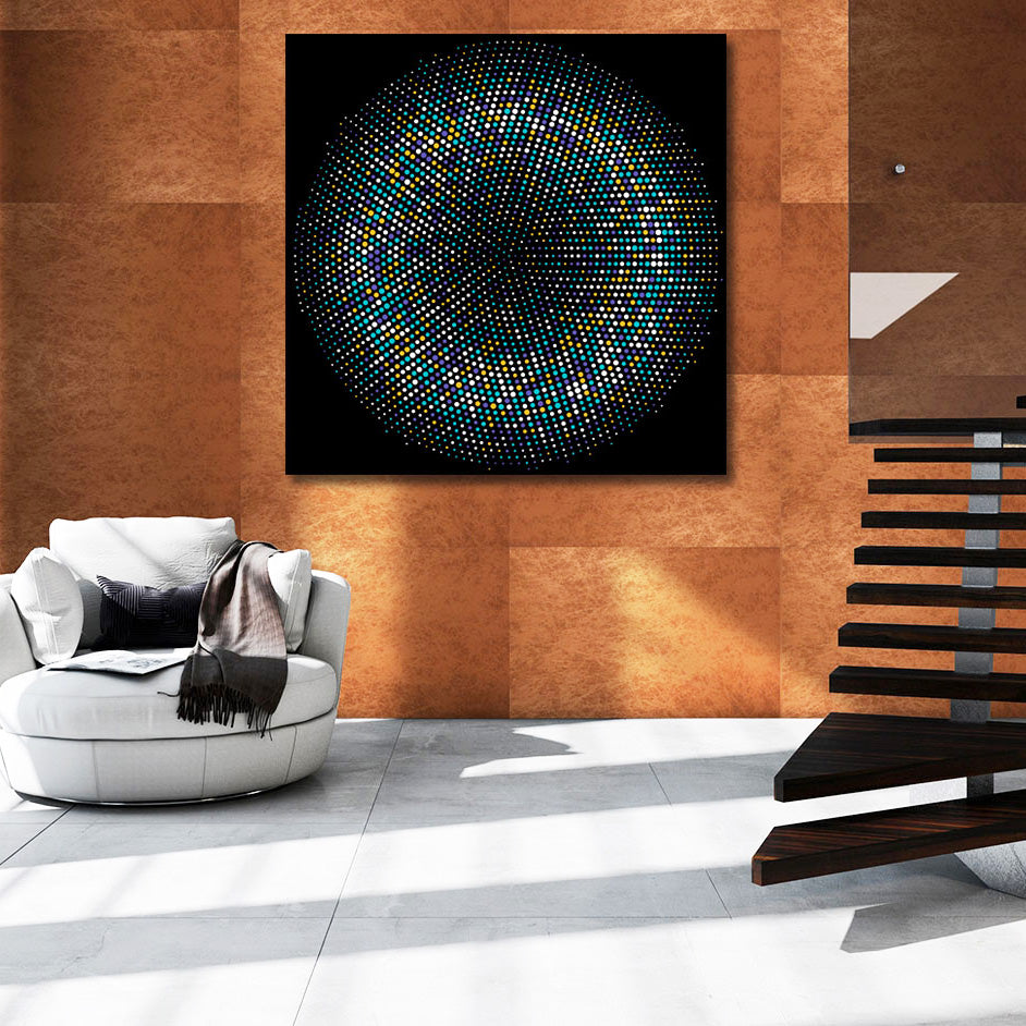 Circular Multi-color Dots Pattern, Digital Art