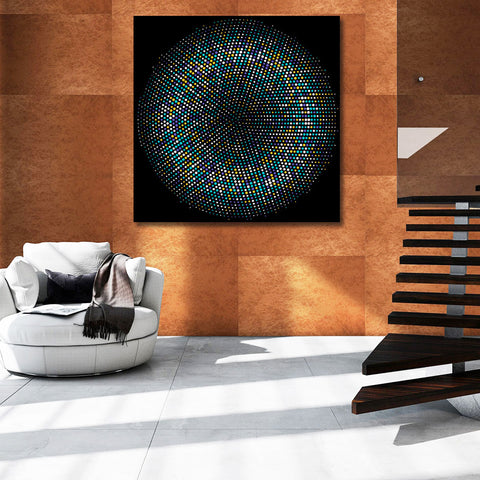 Circular Multi-color Dots Pattern, Digital Art