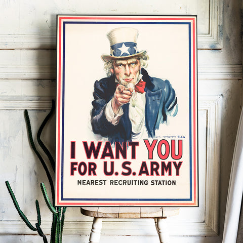 I Want You United States Army, Vintage Recruiting Poster