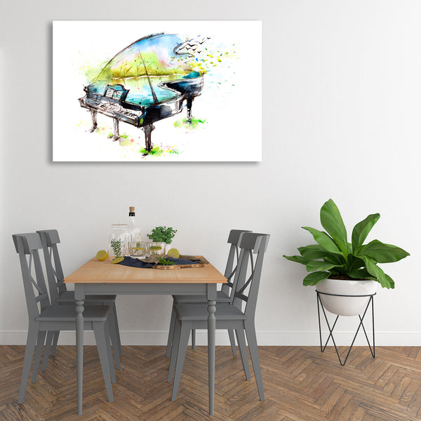 Piano, Abstract Watercolor Painting