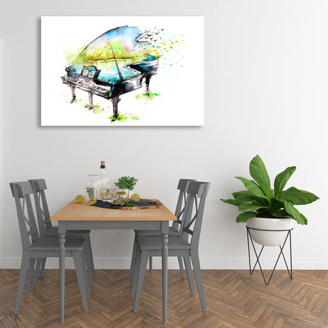 Piano, Abstract Watercolor Painting