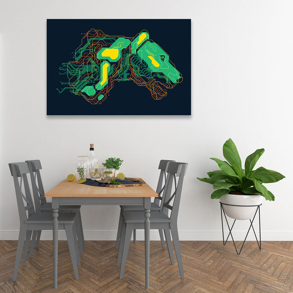 Lion Cyborg Circuit Board Pattern, Poster