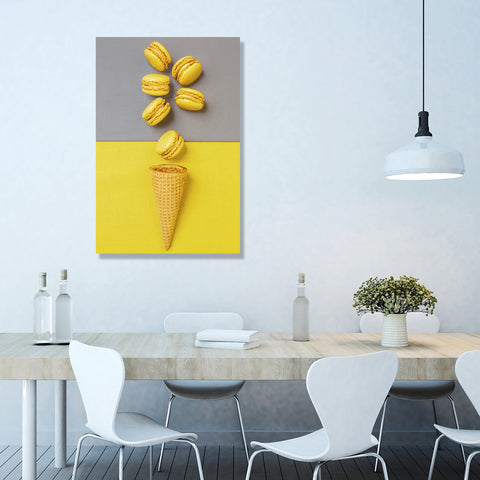 Yellow Macaroons In Sugar Cone, Creative Photography