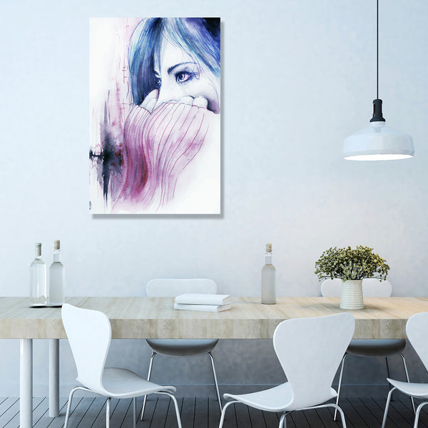 Meditative Woman, Watercolor Art