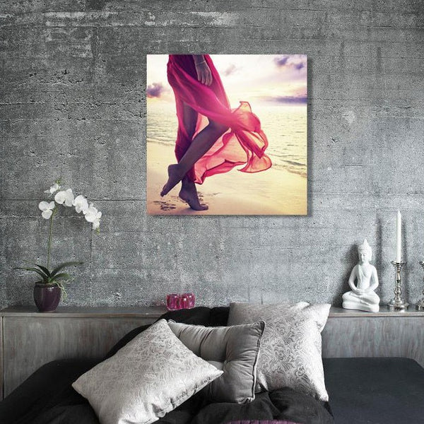 Sunset on the Beach. Summer Mood – Large Modern Art – Photo on Metal-New Art Studio-newARTmix
