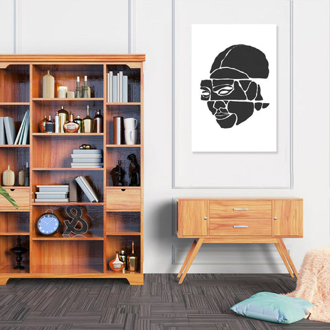 Abstract Portrait on White Background, Digital Art