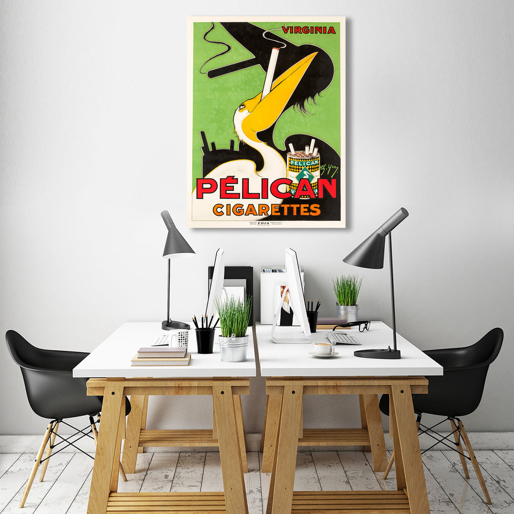 Pelican Cigarettes, Vintage Poster