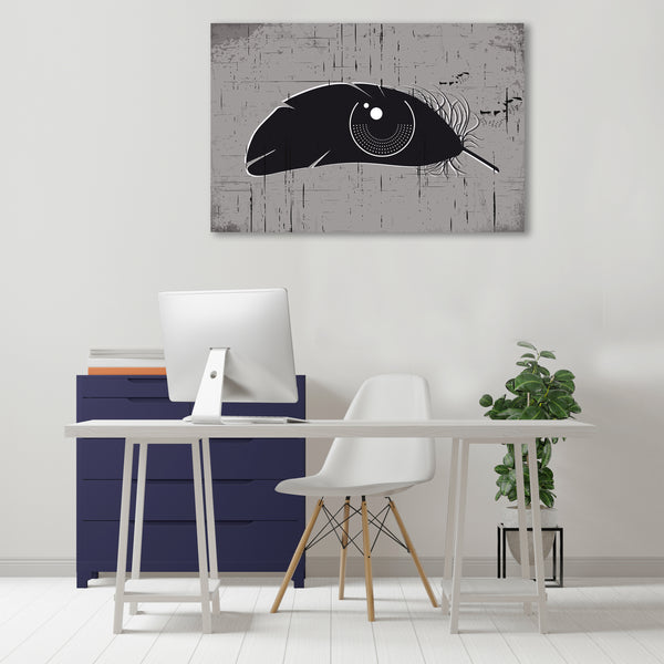 Hitchcock Inspired Abstract Feather, Digital Art