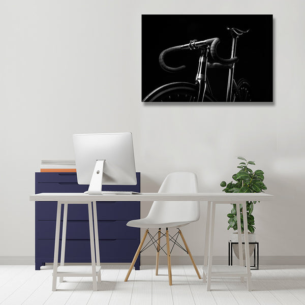 Bike on Black Background, Minimalism