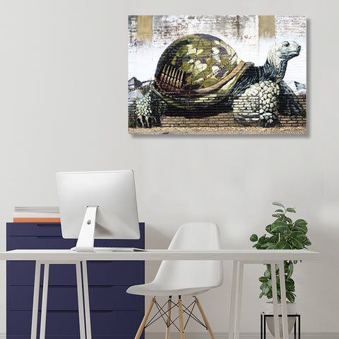 Tortoise with Ammunition on Shell, Graffiti