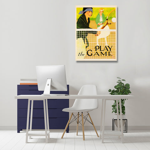 Tennis Play the Game, Vintage Sport Poster