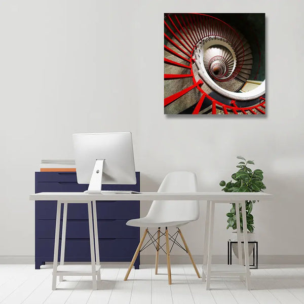 newARTmix Red Spiral Stairs, Photography newARTmix