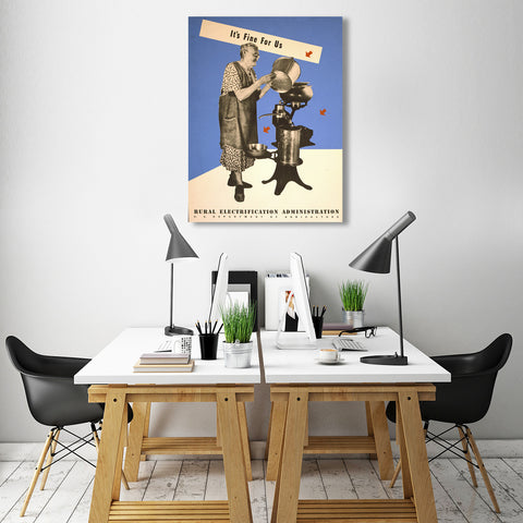 It's Fine For US, Rural Electrification U.S. Administration Vintage Poster