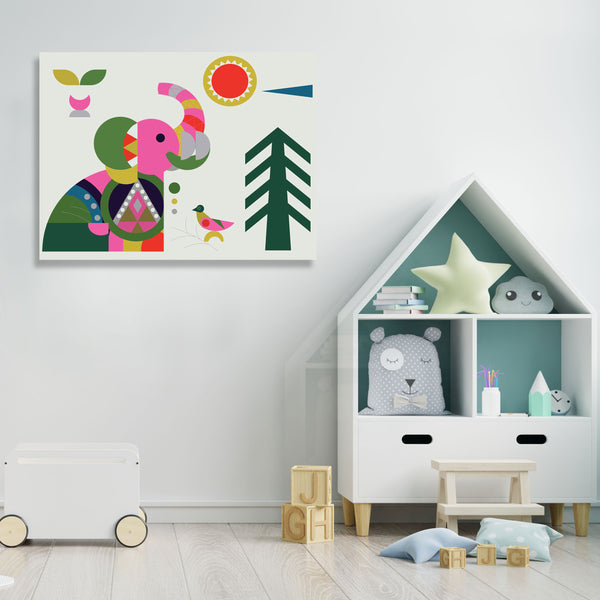 Geometric Shapes Elephant, Digital Art