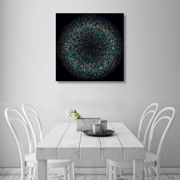 Circular Multi-color Dots Pattern, Digital Art