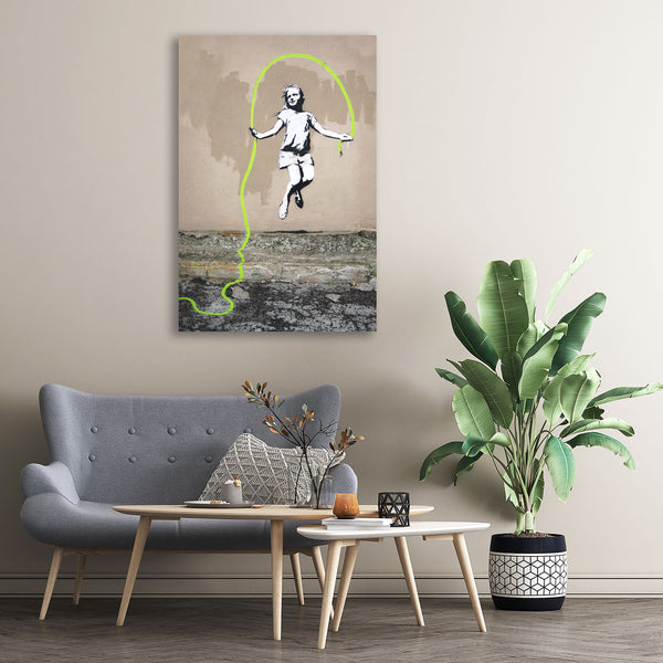 Banksy Girl Skipping Rope, Graffiti