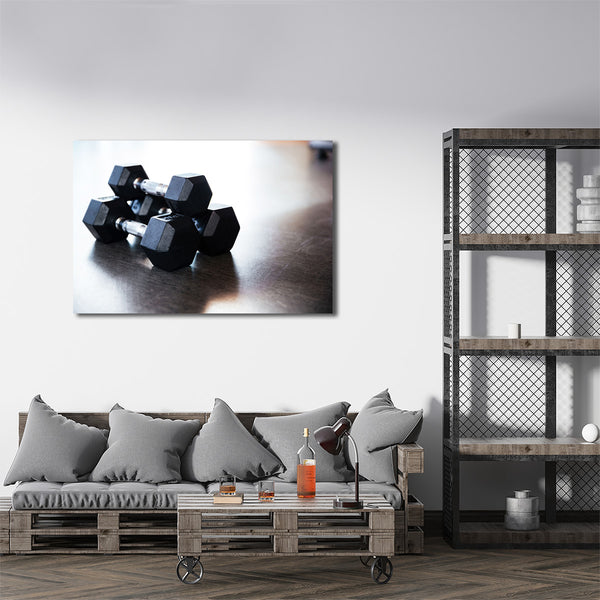 Dumbbell on the floor, Black/White Photography