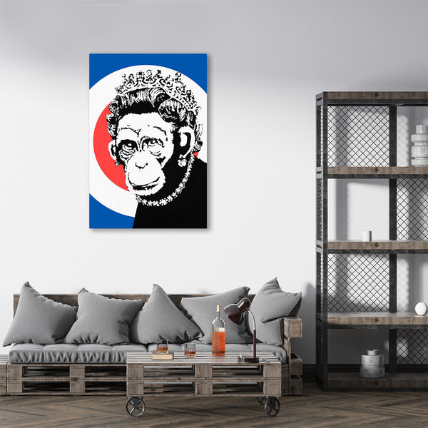 Banksy Monkey Queen, Graffiti