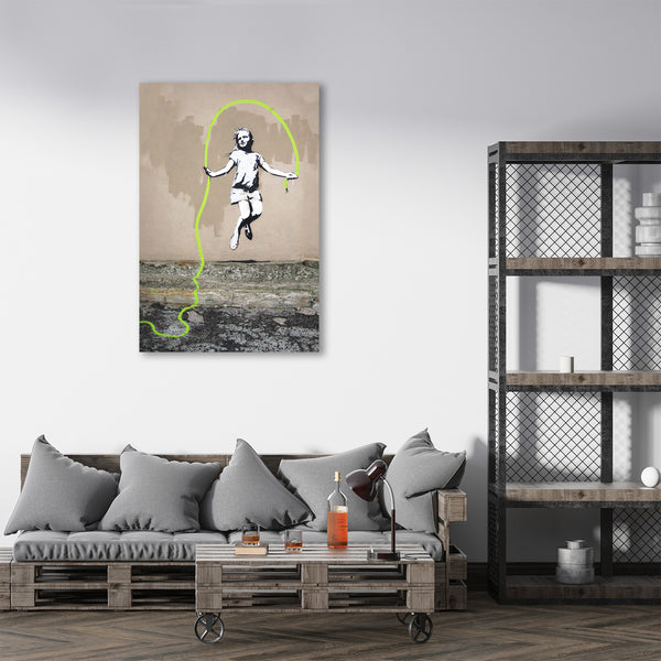 Banksy Girl Skipping Rope, Graffiti