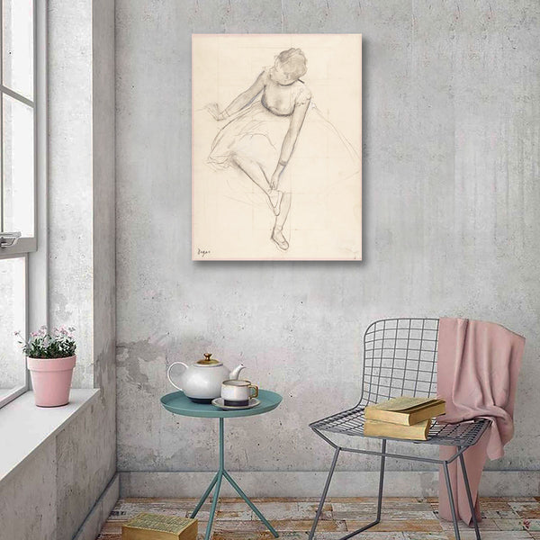 Dancer Adjusting Her Slipper – Drawing
