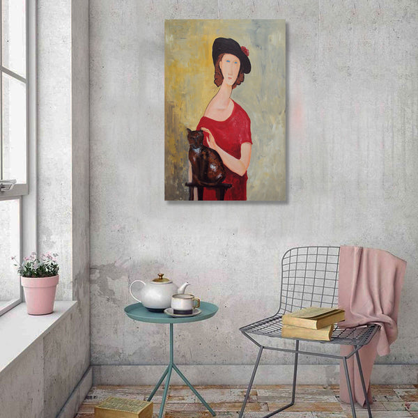 Woman with Cat, Reproduction