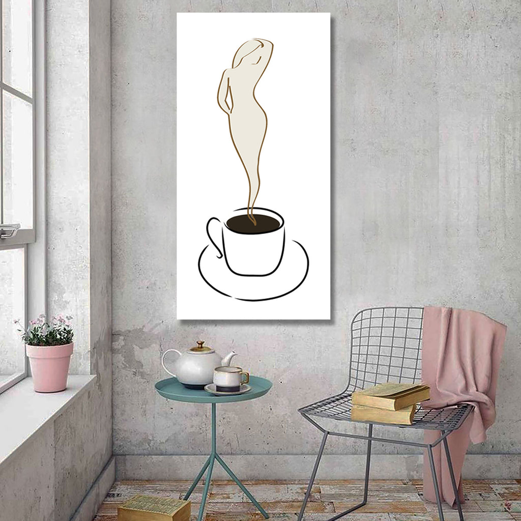 Coffee Cup with Woman Silhouette