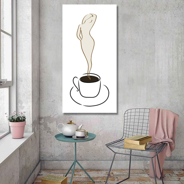 Coffee Cup with Woman Silhouette