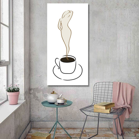 Coffee Cup with Woman Silhouette