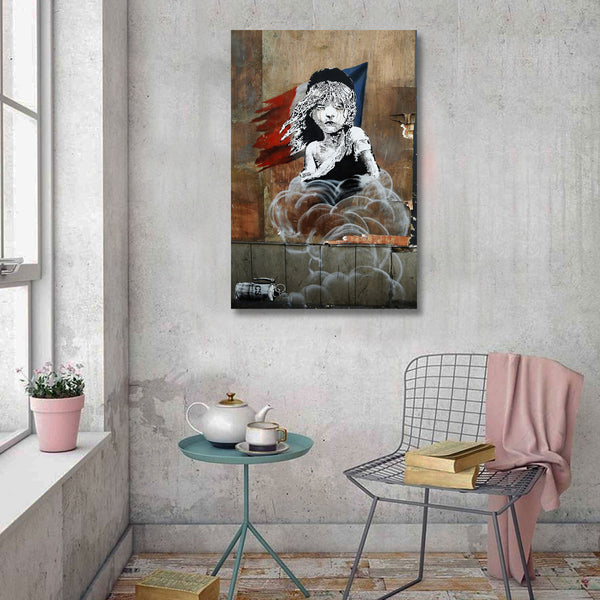 Banksy Les Misérables Girl in tears, Graffiti