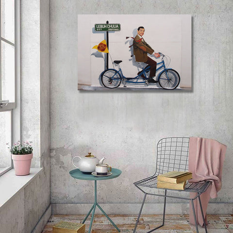 mr Bean Cycling Downtown in Penang, Street Art
