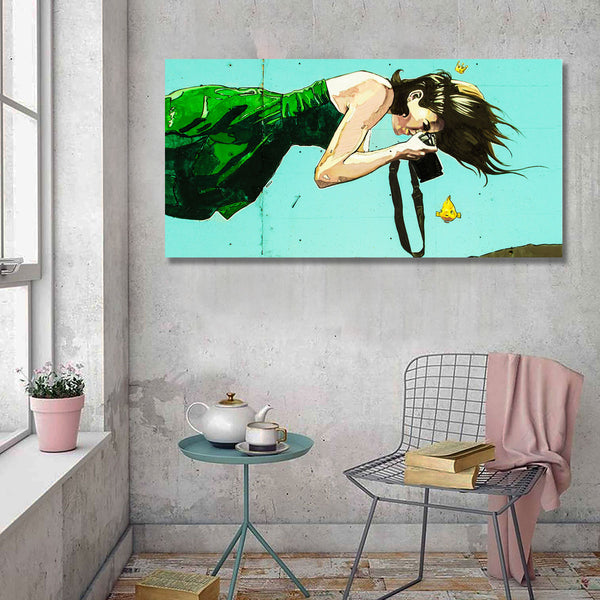 Woman Photographer and Gold Fish, Graffiti