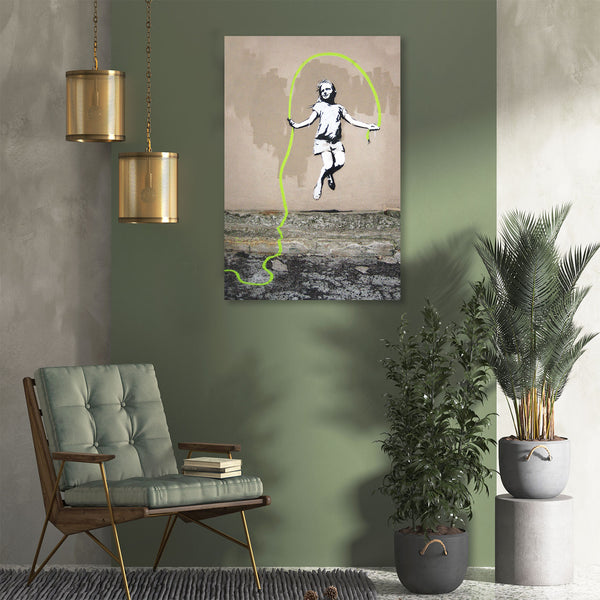 Banksy Girl Skipping Rope, Graffiti
