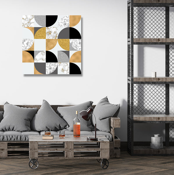 Black/Gold Geometric Pattern, Digital Art