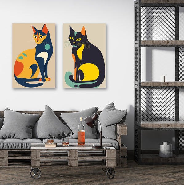 Abstract Cat Portrait, Digital Art