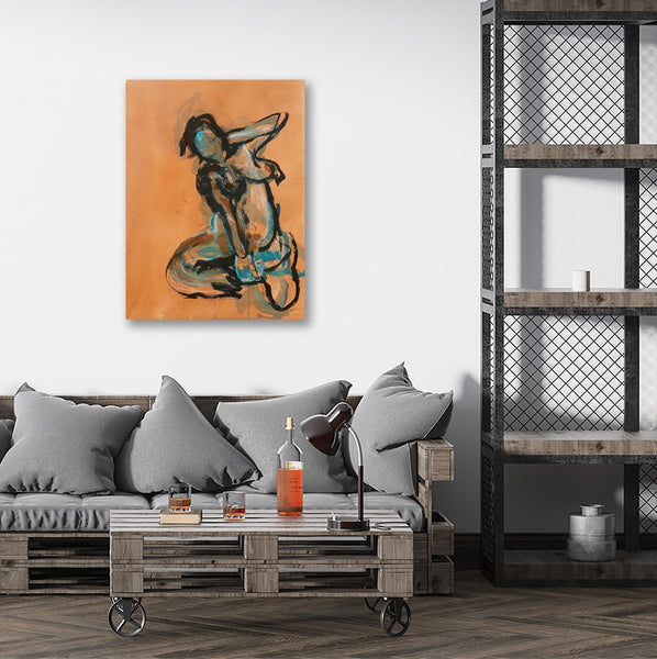 Sketch Nude Naked Woman Body, Painting
