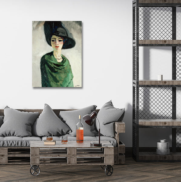 Portrait Woman in Black Hat, Reproduction