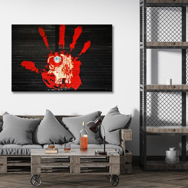 Red Hand, Red Palm with Blue Eye, Graffiti